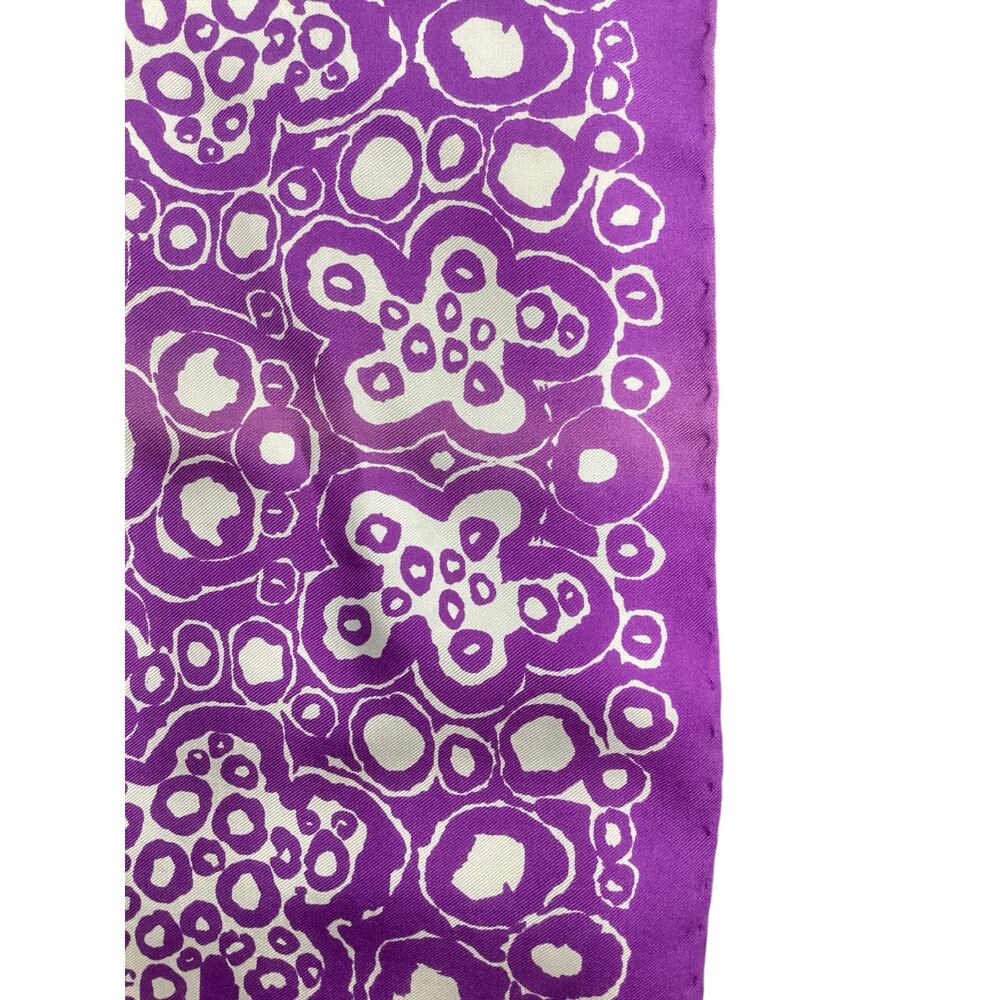 Vintage Givenchy Women’s Square Scarf Purple And White Silk - Picture 3 of 3